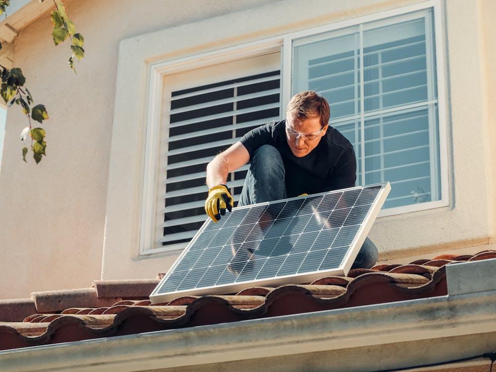 Home energy upgrade with solar panels improving appraisal and lending confidence.
