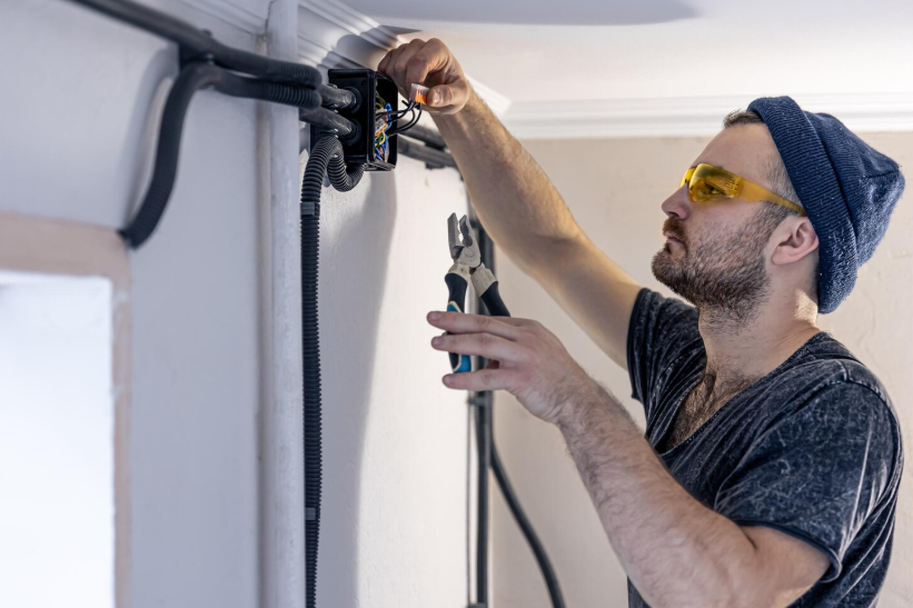 Professional performing home electrical repair, illustrating when to hire an expert instead of DIY.